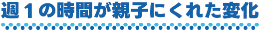 週1の時間が親子にくれた変化